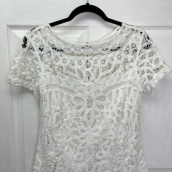 Lilly Pulitzer MarieKate White Battenburg Lace Shift Dress Large 12 - 14 - Picture 7 of 13